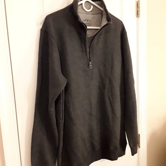 Mountain Ridge Mens 1/4 Zip Pullover sweatshirt AL charcoal color, never worn - Picture 3 of 8